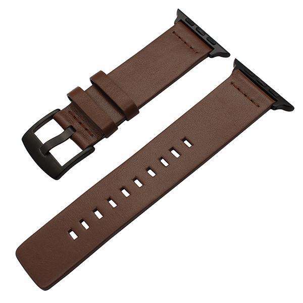 Apple Brown B / 38mm Genuine Leather Watchband for iWatch Apple Watch 38mm 40mm 42mm 44mm Series 1 2 3 4 Band Steel Buckle Strap Bracelet