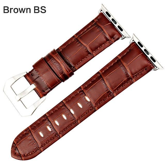 Apple Brown BS / For Apple Watch 38mm Watchbands genuine cow leather watch strap for Apple Watch Band 42mm 38mm series 4 1 iwatch 4 44mm 40mm  watch bracelet