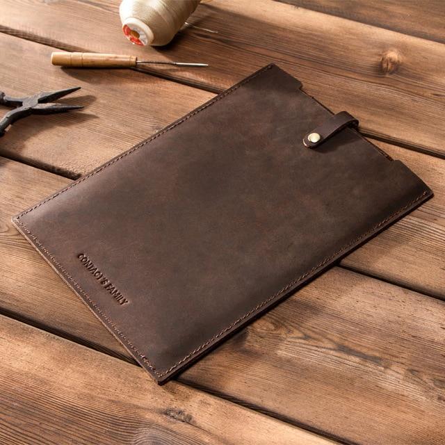 Apple Brown iPad Pro Case, fits 10.5 Air 3, ipad pro 11,  Custom Handmade Genuine Cow Distressed tooled Leather Sleeve Pouch Cover  With Apple Pencil Holder