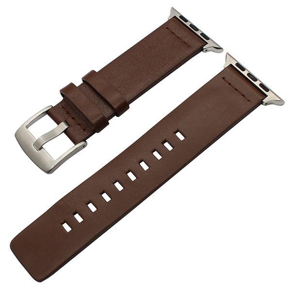 Apple Brown S / 38mm Genuine Leather Watchband for iWatch Apple Watch 38mm 40mm 42mm 44mm Series 1 2 3 4 Band Steel Buckle Strap Bracelet