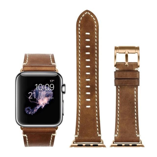 Apple Brown with rose gold / for Apple Watch 40mm Durable Faux Leather iWatch Band 42mm 38mm / 44mm 40mm for  Apple Watch Series 4 3 2 1 for Apple Watch Strap