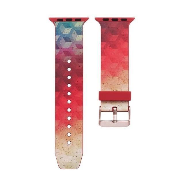 Apple C9 / 38mm 40mm watch New Brand Silicone Sports Band Boho chic print pattern, Colorful wrist Strap 38 44mm for Apple Watch bands 42mm Bracelet iwatch Series 4 3 2 1 Bohemian watchbands