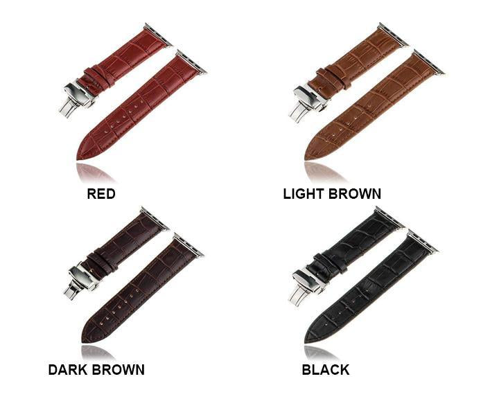 Calf Genuine Leather Watchband Butterfly Clasp Series 7 6 5 4 Strap