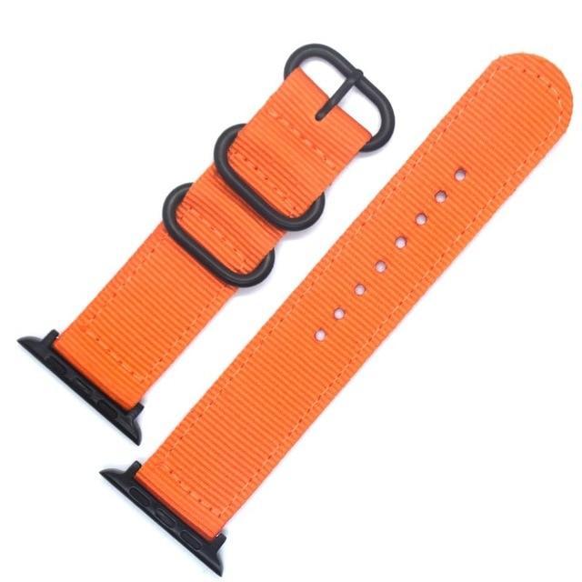 Apple China / Black-Orange / For iwatch 38mm Watchband For Apple Watch Band 42mm 44mm Nylon NATO Sport Strap 38mm 40mm iWatch Bands Accessories Bracelet Series 4 321