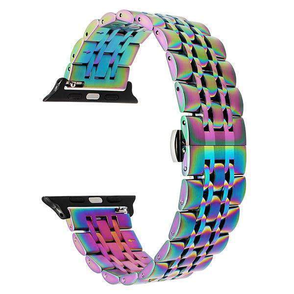 Apple Colorful / 38mm Apple watch band link sport strand Stainless Steel Watchband for iWatch  44mm/ 40mm/ 42mm/ 38mm Series 1 2 3 4  Bracelet strap Black Rose Gold Silver