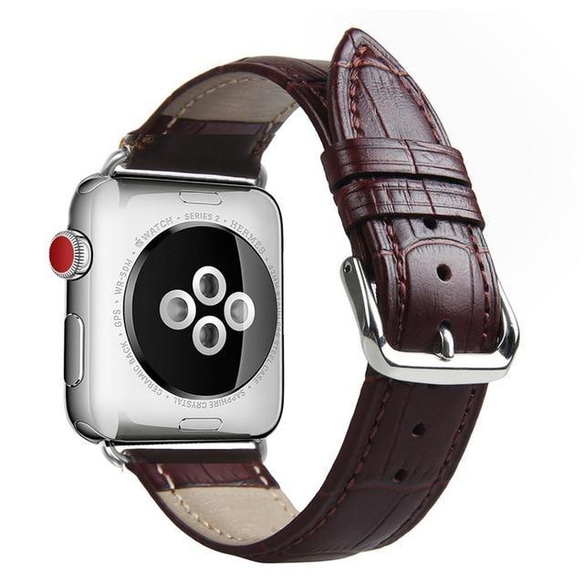 Apple crocodile-brown / for 38mm and 40mm High quality Leather loop for iWatch 4 40mm 44mm Sports Strap Single Tour band for Apple watch 42mm 38mm Series 1&2&3