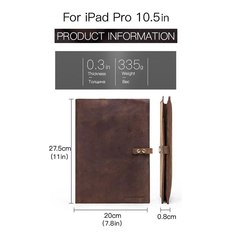 Apple Custom Handmade Genuine Cow Leather Case For iPad Pro 9.7 10.5 11 Air 1 2 5 6 Mini MacBook 12 inch Tablet Laptop Pouch Notebook Bag