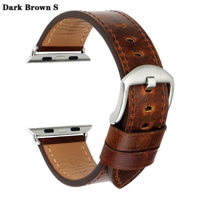 Apple Dark Brown S / For Apple Watch 44mm Special Ivory Leather Strap For Apple Watch Band 44mm 40mm / 42mm 38mm Series 4 3 2 1 iWatch Watchbands Apple Watch Strap