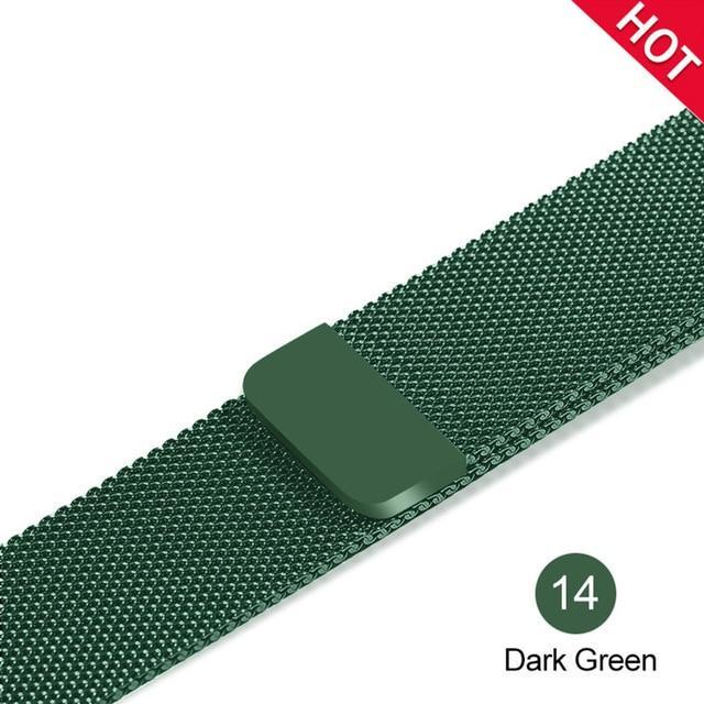 Apple Dark green / For 38MM and 40MM milanese loop for apple watch Series 1 2 3 4 5 band for iwatch stainless steel strap Magnetic buckle 38mm 40mm 42mm44mm Bracelet
