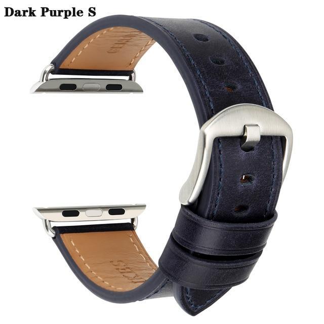 Apple Dark Purple S / For Apple Watch 44mm Special Ivory Leather Strap For Apple Watch Band 44mm 40mm / 42mm 38mm Series 4 3 2 1 iWatch Watchbands Apple Watch Strap