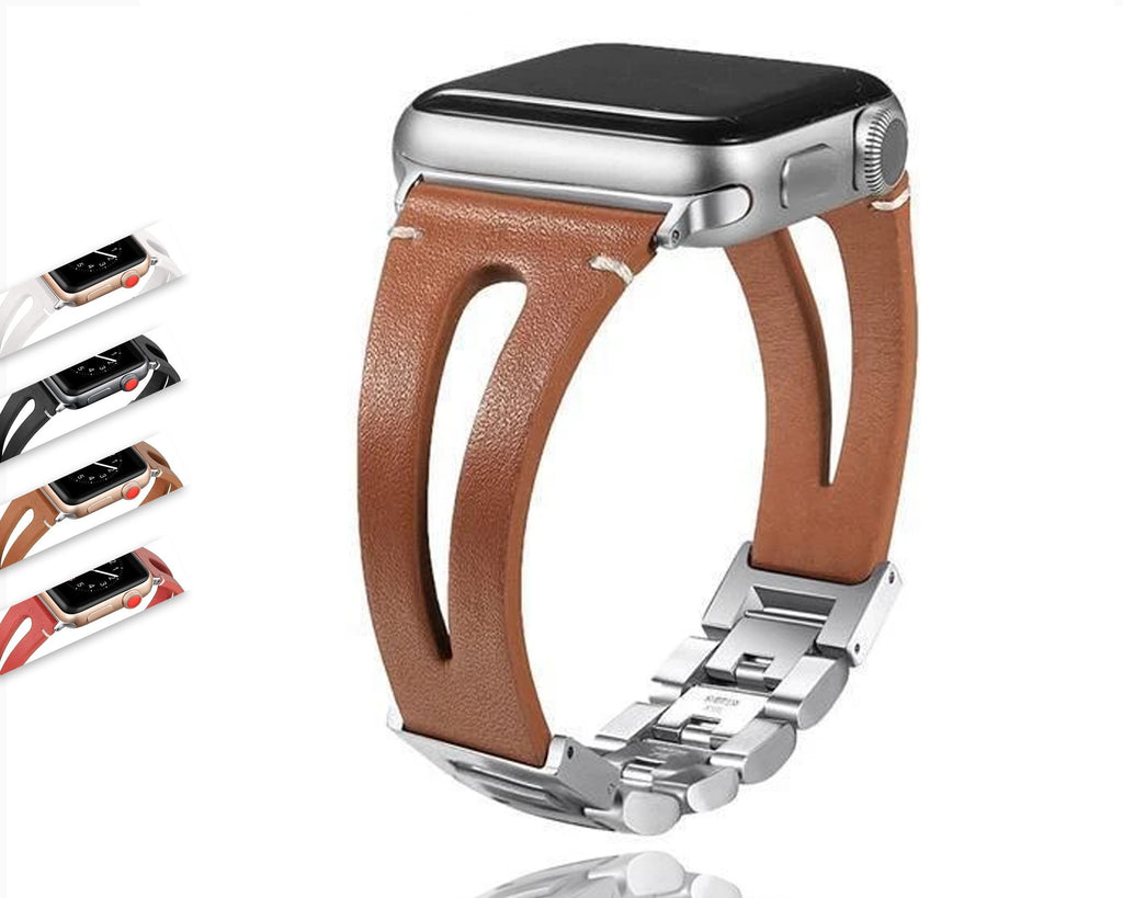 Premium Leather Watch Strap & Band for iWatch Series 7 6 5