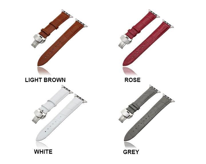 Faux Leather Watchband iWatch Series 7 6 5 Butterfly Buckle Bracelet