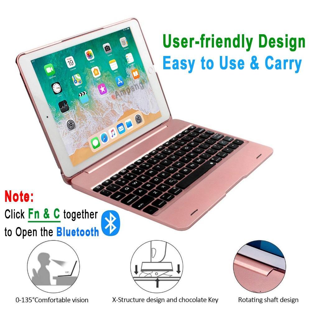 Apple Folding Laptop Design Wireless Bluetooth Keyboard Cover for Apple iPad 9.7 2017 2018 5th 6th Generation Air 1 2 5 6 Pro 9.7 Case