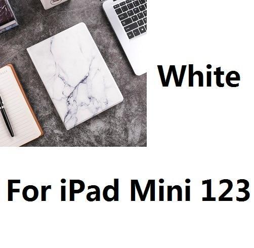 Apple For iPad Mini 123 W Hard Marble Pattern PC Material Support Protective Cover Case For iPad Air 1 2 Mini 1234 iPad 234 iPad 2017 2018 9.7inch