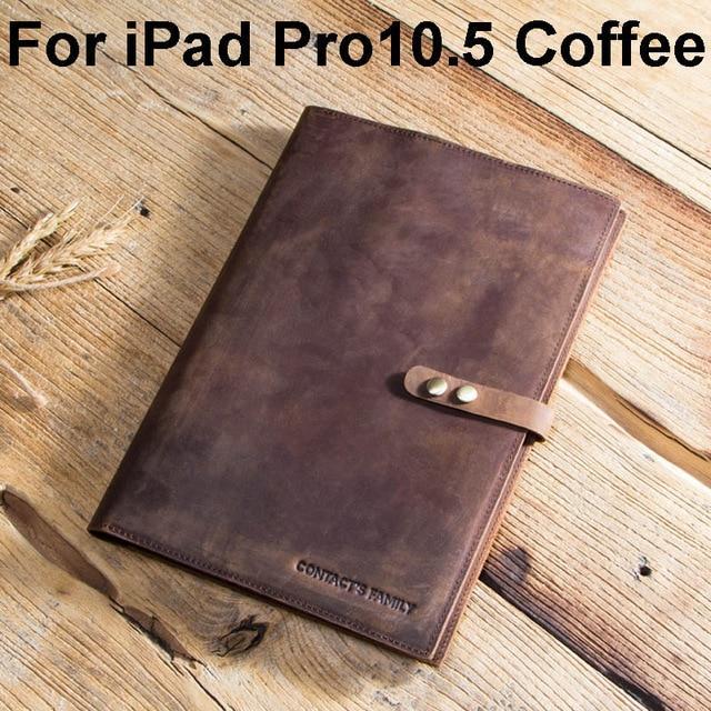 Apple For iPad Pro 10.5 Custom Handmade Genuine Cow Leather Case For iPad Pro 9.7 10.5 11 Air 1 2 5 6 Mini MacBook 12 inch Tablet Laptop Pouch Notebook Bag