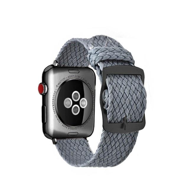 Apple Gary Black / 44mm Apple Watch Series 5 4 3 2 Band, Soft Breathable Nylon Polyester Watch, Sport Bracelet Strap for iWatch 38mm, 40mm, 42mm, 44mm