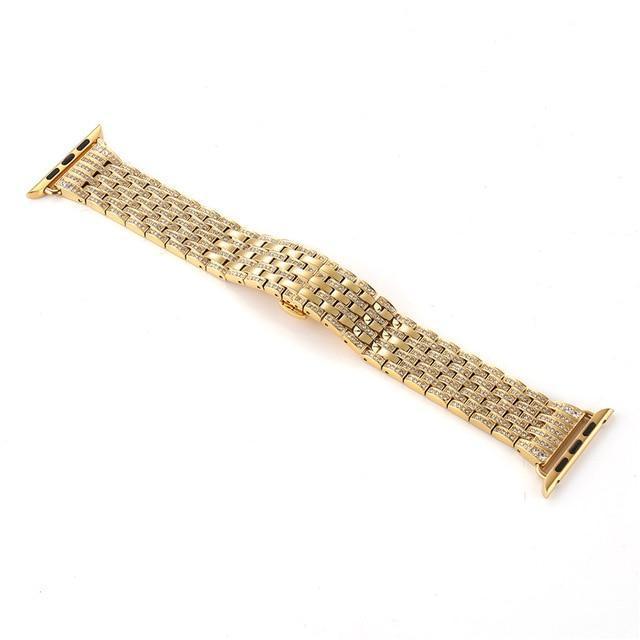 Apple Gold / 38mm / 40mm Copy of Apple Watch Band Women Pave crystal Bling Bracelet Watchband 40mm 44mm