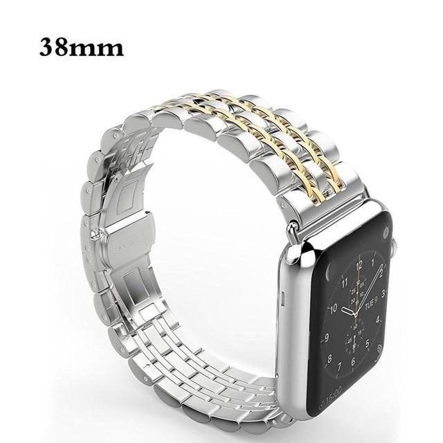 Apple gold / 38mm / 40mm Apple Watch Series 5 4 3 2 Band, Luxury metal Stainless Steel rolex Strap Bracelet Wrist Belt for iWatch 38mm, 40mm, 42mm, 44mm US Fast Shipping