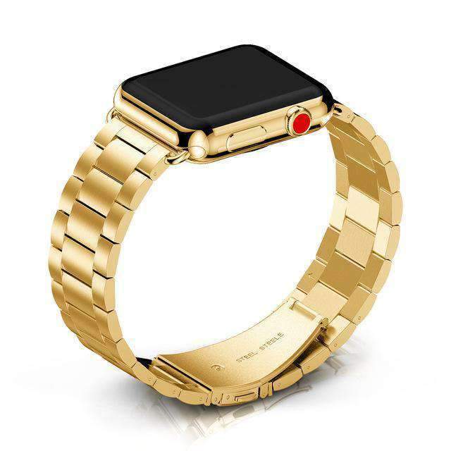 Apple Gold / 38mm / 40mm Apple Watch Series 5 4 3 2 Band, Matte Stainless Steel, Metal Links Bracelet Smart Watch Strap 38mm, 40mm, 42mm, 44mm