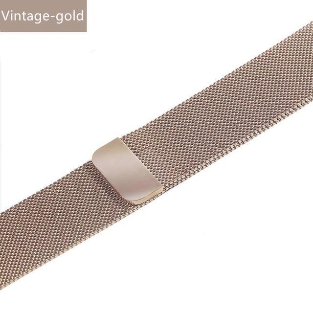 Apple Vintage Gold / 38mm / 40mm Apple Watch Series 6 5 4 Band, Steel Magnetic Milanese Loop Watchbands