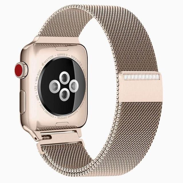 Apple gold / 38mm Strap For Apple Watch band iwatch band 4 3 42mm 38mm 44mm 40mm Milanese Shining jewels apple watch 4 watch Accessories Bracelet