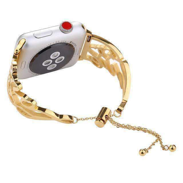 Apple Gold B / For 38mm Apple Watch Band Love bracelet adjustable cuff Iwatch 44mm/ 40mm/ 42mm/ 38mm Metal Ladies Watch Strap Series 1 2 3 4