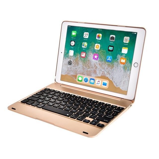 Apple Gold Folding Laptop Design Wireless Bluetooth Keyboard Cover for Apple iPad 9.7 2017 2018 5th 6th Generation Air 1 2 5 6 Pro 9.7 Case