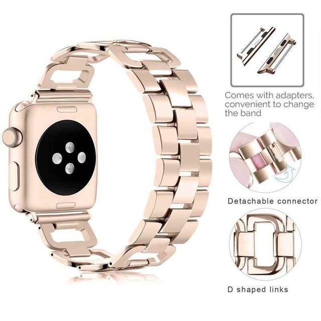 Apple Gold / For 38mm and 40mm Apple Watch Series 5 4 3 2 Band, Upgarded Strap Metal Replacement Wristband Sport Strap for Nike+ 38mm, 40mm, 42mm, 44mm