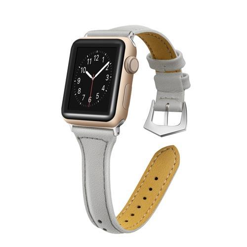 Apple gray / 38mm / 40mm Apple Watch Series 5 4 3 2 Band, Cow Leather Pulseira Strap iWatch Correa bracelet Belt Watchband 38mm, 40mm, 42mm, 44mm US Fast Shipping