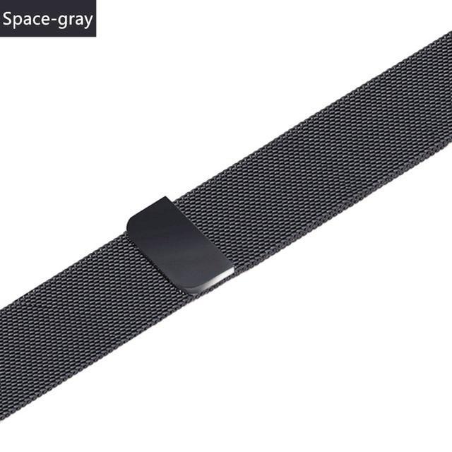 Apple Gray / 38mm / 40mm Apple Watch Series 6 5 4 Band, Steel Magnetic Milanese Loop Watchbands