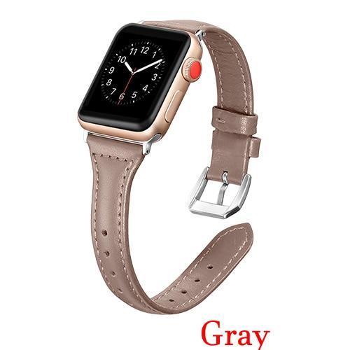 Apple Gray / 42mm 44mm AW Pulseira strap For apple watch band iwatch 4 3 42mm 38mm 44mm 40mm correa for apple watch band leather Bracelet Accessories, USA Fast Shipping