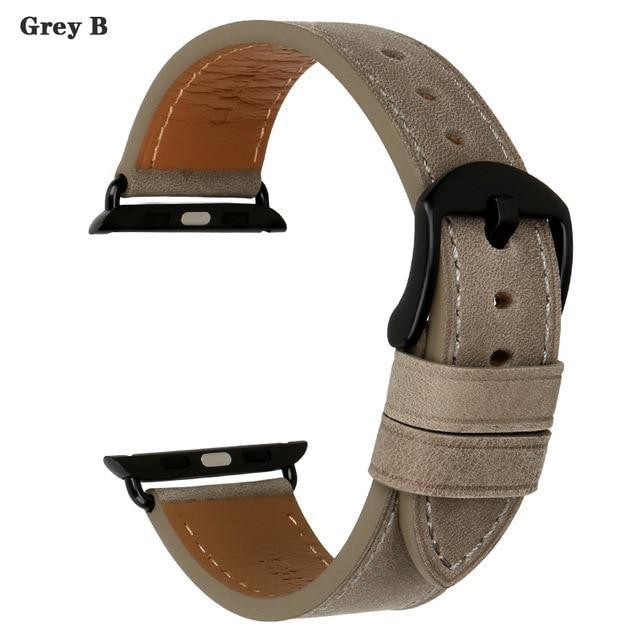 Apple Gray B / For Apple Watch 38mm Faux Leather For Apple Watch Strap 44mm 40mm & Apple Watch Band 38mm 42mm Watchbands iwatch Series 4 3 2 1 Bracelet