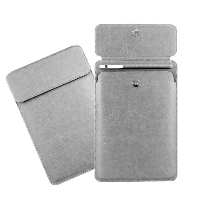 Apple Gray iPad Pro 10.5  sleeve Pouch Bag cover with Button flap and Pencil holder fits  9.7 & new ipad 11 2018 Release