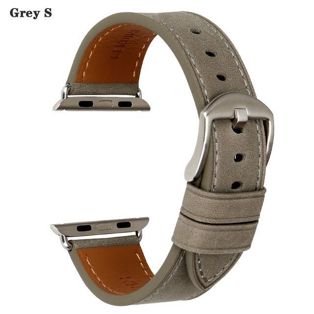 Apple Gray S / For Apple Watch 38mm Faux Leather For Apple Watch Strap 44mm 40mm & Apple Watch Band 38mm 42mm Watchbands iwatch Series 4 3 2 1 Bracelet