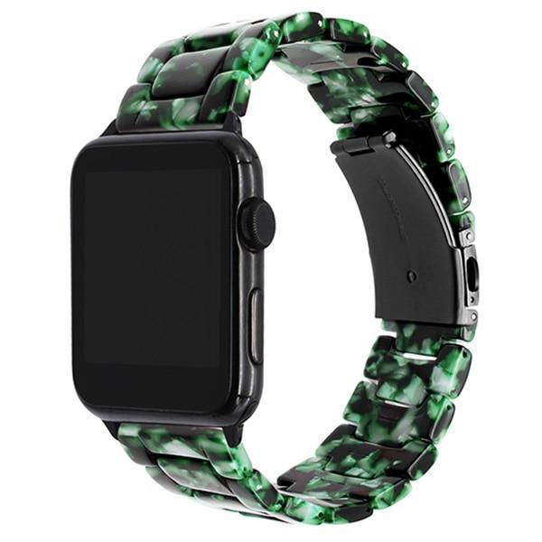Apple Green / 38mm Immitation Ceramic Watchband for iWatch Apple Watch 38mm 40mm 42mm 44mm Series 1 2 3 4 Resin Band Wrist Strap Bracelet