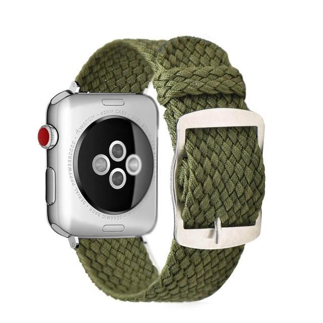 Apple Green / 44mm Apple Watch Series 5 4 3 2 Band, Soft Breathable Nylon Polyester Watch, Sport Bracelet Strap for iWatch 38mm, 40mm, 42mm, 44mm