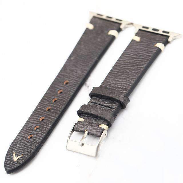 Apple Grey / 38mm/40mm Apple Watch band tooled leather, vintage Retro Waterproof strap Series 1 2 3 4  44mm, 40mm, 42mm, 38mm