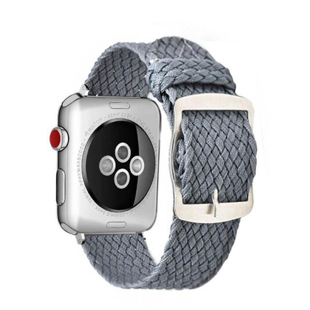 Apple Grey / 44mm Apple Watch Series 5 4 3 2 Band, Soft Breathable Nylon Polyester Watch, Sport Bracelet Strap for iWatch 38mm, 40mm, 42mm, 44mm