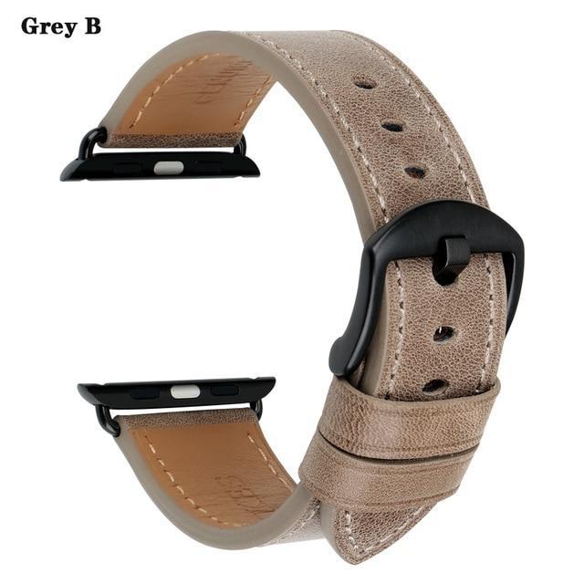 Apple Grey B / For Apple Watch 44mm Special Ivory Leather Strap For Apple Watch Band 44mm 40mm / 42mm 38mm Series 4 3 2 1 iWatch Watchbands Apple Watch Strap