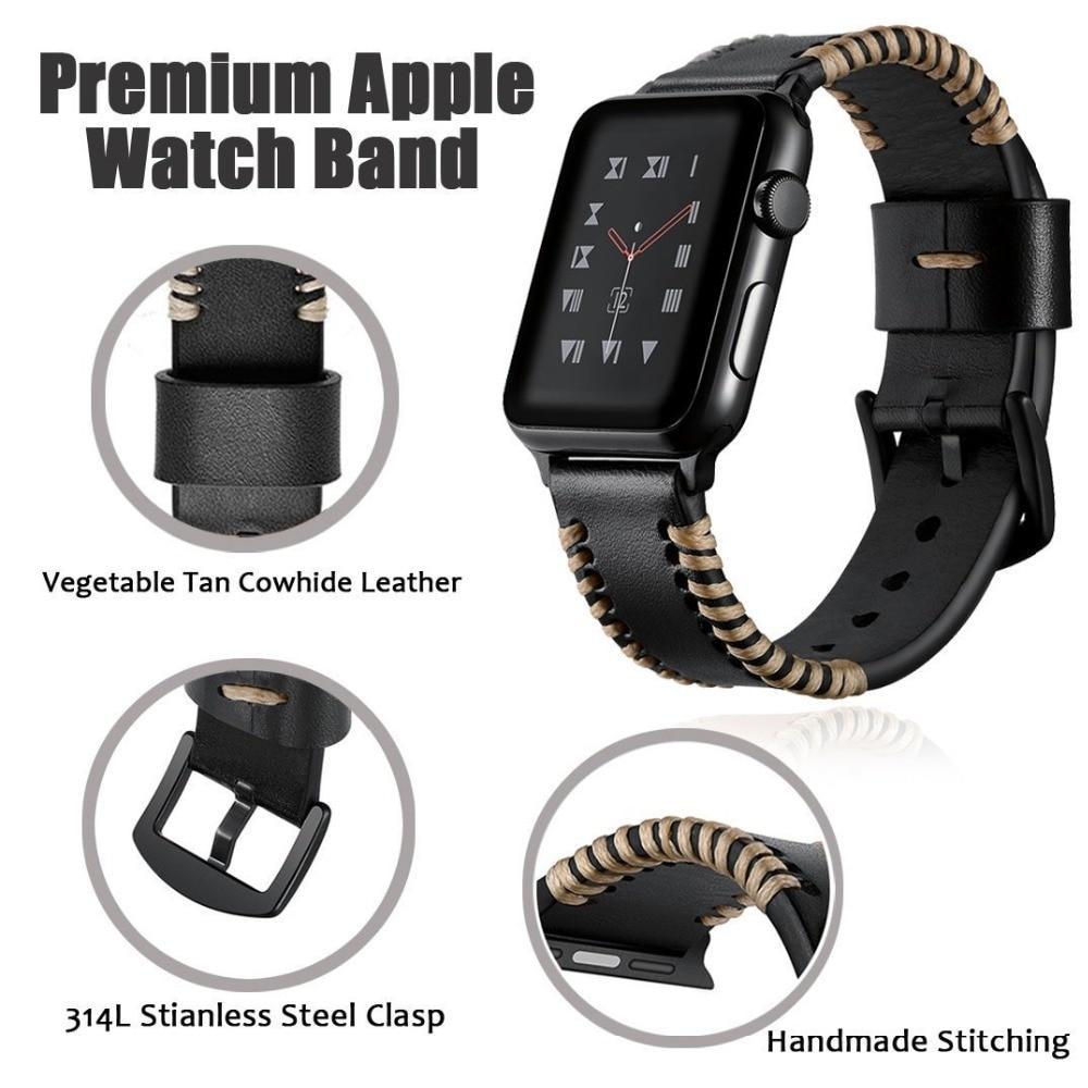Apple Handmade Watch Strap for Apple Watch Band 42mm 38mm for iWatch 4/5 40mm 44mm Watchband for Apple watch Series 1&2&3&4&5