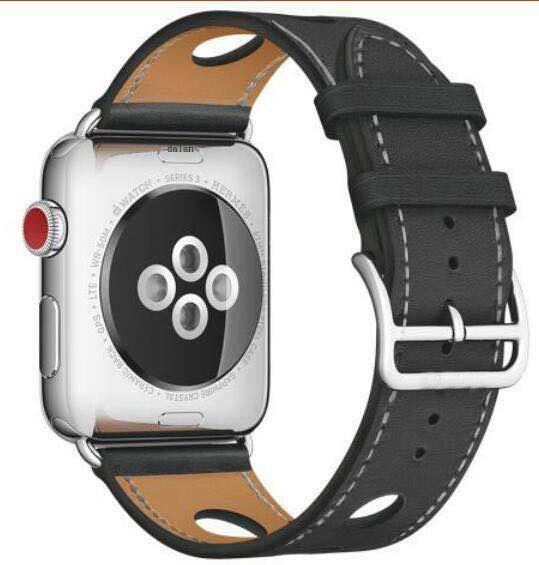 Apple hole-black / for 38mm and 40mm High quality Leather loop for iWatch 4 40mm 44mm Sports Strap Single Tour band for Apple watch 42mm 38mm Series 1&2&3