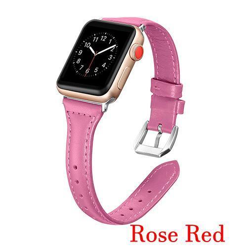 Apple Hot pink / 42mm 44mm AW Copy of Pulseira strap For apple watch 5 4 3 2 1 42mm 38mm 44mm 40mm belt for iWatch band leather Bracelet Accessories women's - USA Fast Shipping