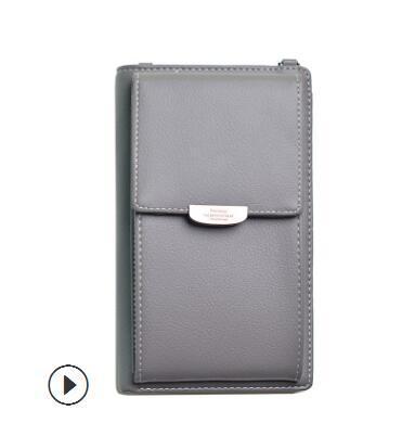 Apple L001 gray New Women Casual Wallet Brand Cell Phone Wallet Big Card Holders Wallet Handbag Purse Clutch Messenger Shoulder Straps Bag