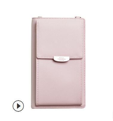 Apple L001 pink New Women Casual Wallet Brand Cell Phone Wallet Big Card Holders Wallet Handbag Purse Clutch Messenger Shoulder Straps Bag