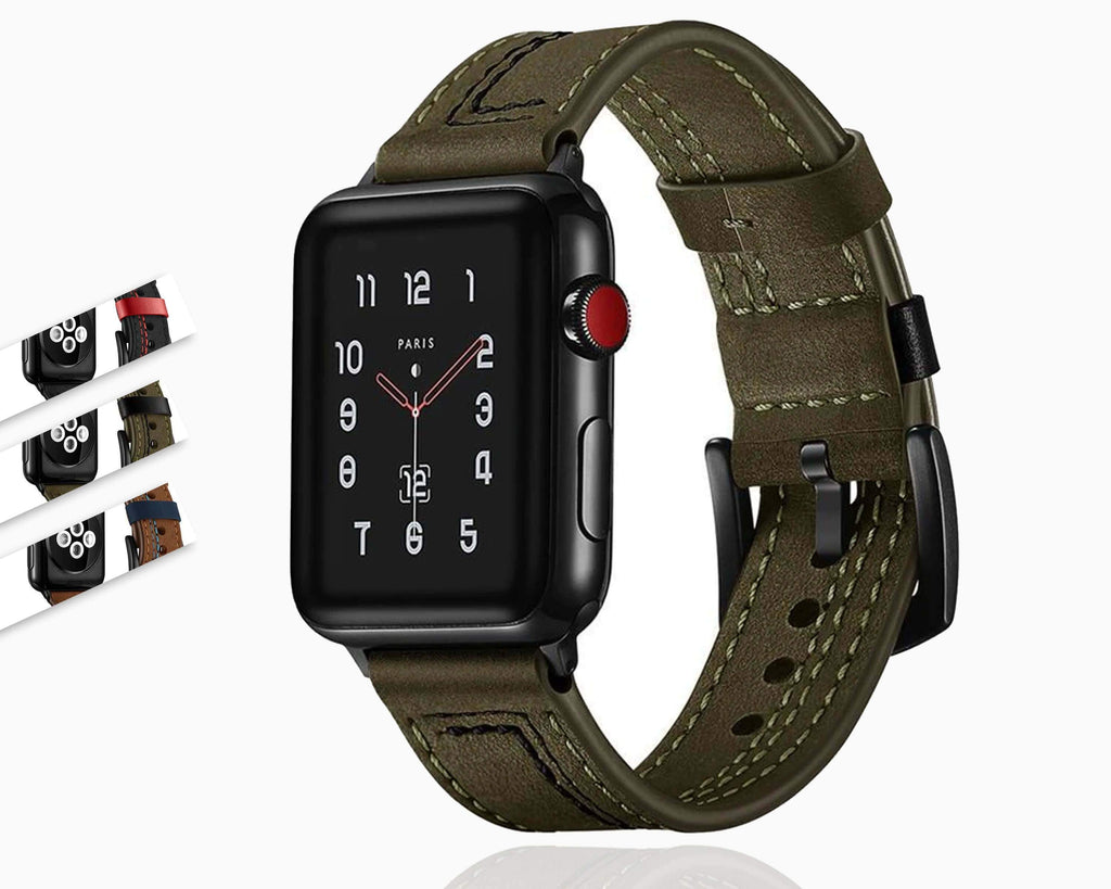 Leather Strap for Apple Watch 7 6 5 Bracelet Genuine Leather Watchband
