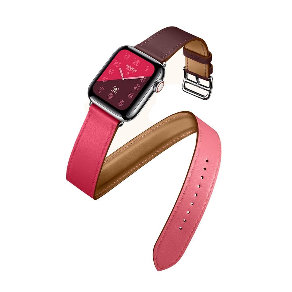 Apple Leather strap For apple watch band 42mm 38mm iWatch band 44mm 40mm Double Tour bracelet watchband Apple watch 4 3 21 Accessories ( US Fast Shipping)