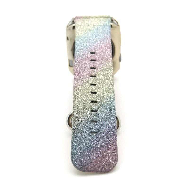 Leopard Rainbow Bling Glitter Leather Band Series 7 6 5 – www