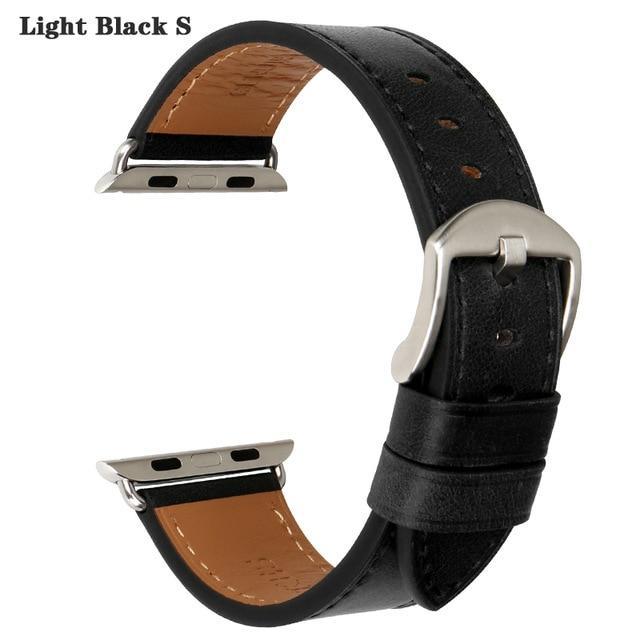 Apple Light Black S / For Apple Watch 38mm Faux Leather For Apple Watch Strap 44mm 40mm & Apple Watch Band 38mm 42mm Watchbands iwatch Series 4 3 2 1 Bracelet