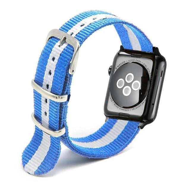 Apple Light BLue / 44mm Woven Nylon Band Watchband For Apple Watch 3 42mm 38mm fabric-like strap iwatch 3/2/1 wrist band nylon watchband belt