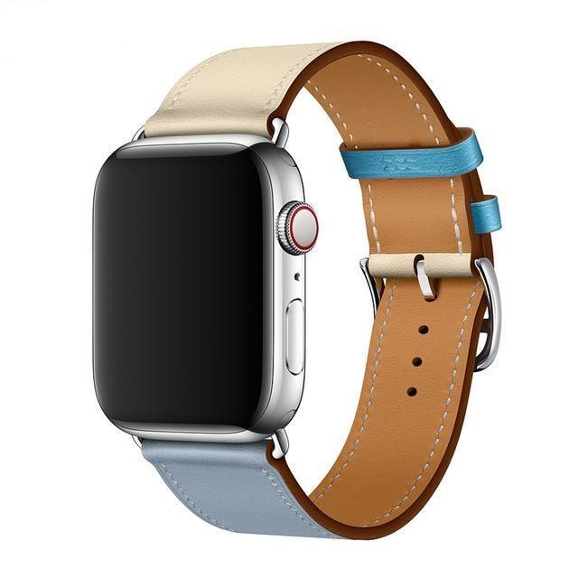Apple Lin Craie Bleu / 38mmor 40mm Apple watch Leather Strap For  herm band 4 3 iwatch band 42mm 38mm 44mm 40mm  bracelet for apple watch 4, US Fast Shipping